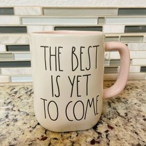 Rae Dunn The Best Is Yet To Come Mug Pink handle